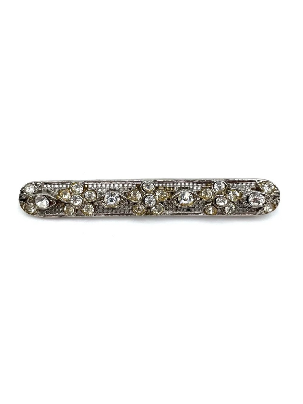 Vintage Art Deco Rhinestone Bar Brooch